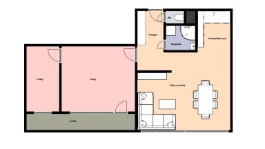 Pronájem krásného bytu 3+kk/L/S, 72 m2, Praha 9 - Horní Počernice, Komárovská