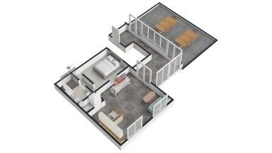 Pronájem luxusního bytu 2+kk s terasou (83,8 m²), Vojkovice, okres Mělník