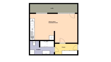 Pronájem bytu 1+kk/L, 33 m2, Praha 9 - Střížkov, ul. Teplická.
