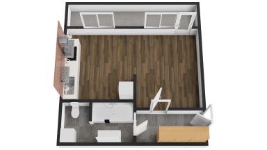 Pronájem bytu 1+kk/L, 33 m2, Praha 9 - Střížkov, ul. Teplická.