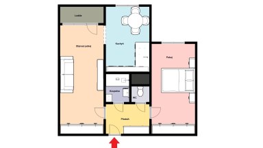 Pronájem bytu 2+1 s lodžií, celkem 60,11 m², Cíglerova, Praha 14 – Černý Most