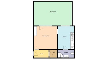 Pronájem bytu 1+1 s předzahrádkou, 37 m2, ul. Dandova, Praha 20 – H. Počernice.